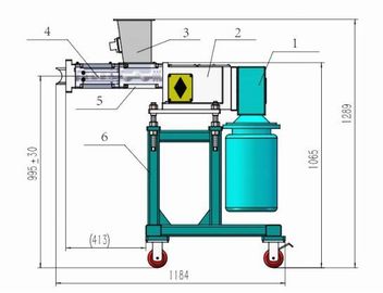 CWJ45 Çift vidali ekstrüder 3KW motor gücü ile yan besleyici 1300×650×1230mm Boyut