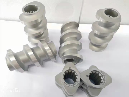 Paralel Ekstruder İletim Vida Elemanları W6Mo5Cr4V2 PP PE PVC İçin Malzemeler